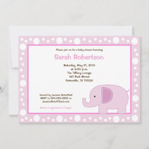 Invitation Baby shower Mod Elephant Jungle Dot 5x7