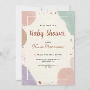 Invitation Baby Shower Moderne Abstrait
