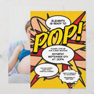 Invitation Baby shower moderne amusant prêt à pop photo