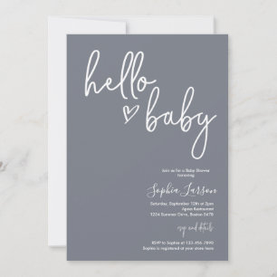 Invitation Baby shower moderne Boho minimaliste en ardoise bl