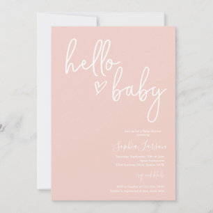 Invitation Baby shower moderne Boho rose pâle