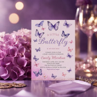 Baby shower moderne Boho Watercolor Butterfly Girl