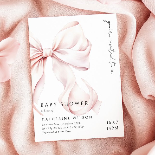 Invitation Baby shower moderne de la boue rose (Créateur téléchargé)