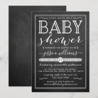 Baby shower moderne de typographie à la mode Chalk