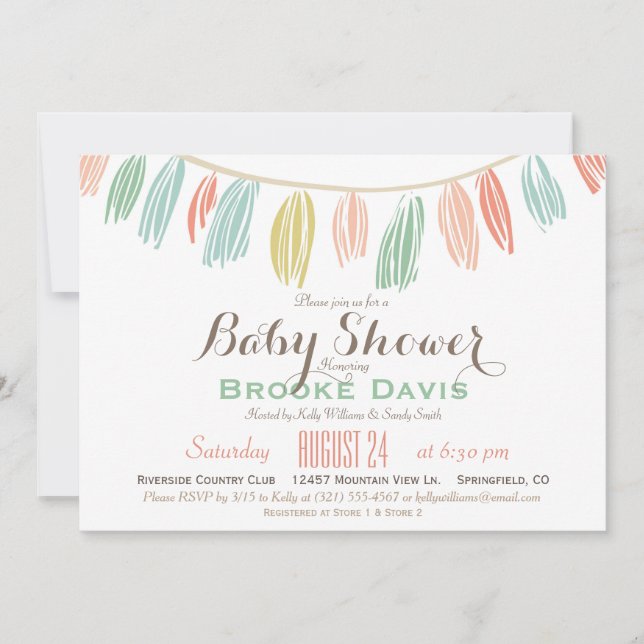 Invitation Baby shower moderne et élégante (Devant)