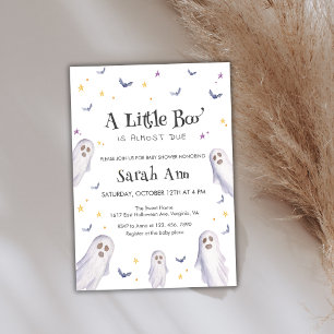 Invitation Baby shower moderne Little Boo Ghost Stars