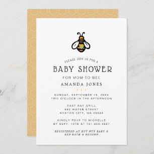 Invitation Baby shower moderne Maman-to-Bee