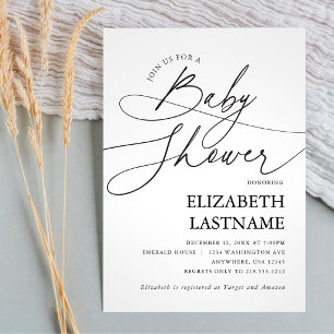 Invitation Baby Shower Moderne Minimaliste