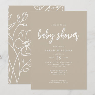 Invitation Baby shower moderne minimaliste élégant | Invitati