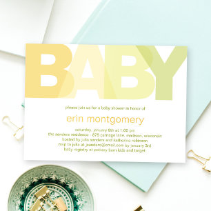 Invitation Baby shower moderne - Neutre
