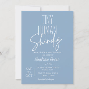 Invitation Baby shower moderne Neutre Neutral Humain Minuscul