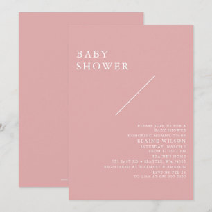 Invitation Baby shower moderne rose simple élégant