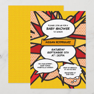 Invitation Baby shower moderne saupoudrer la bande dessinée n