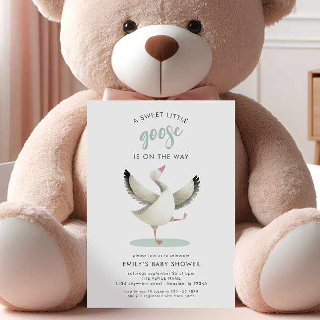 Invitation Baby shower moderne Sweet Little Goose (Créateur téléchargé)