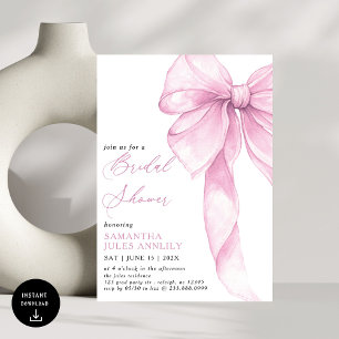 Invitation Baby shower moderne tendance Bow rose