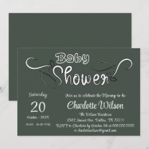 Baby Shower Moderne Vert Foncé