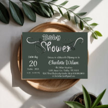 Baby Shower Moderne Vert Foncé