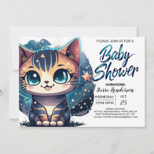 Invitation Baby shower modifiable Whimsical Kitty