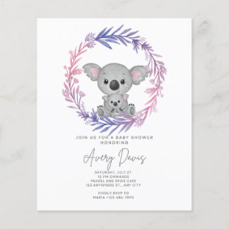 invitation baby shower mom animal
