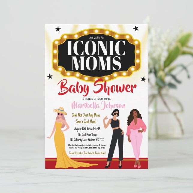 Invitation Baby shower Moms Iconique (Debout devant)