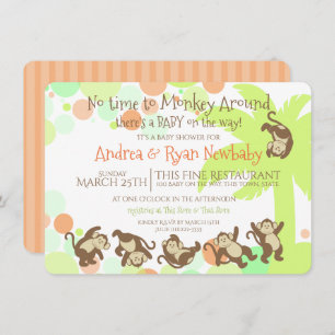 Invitation Baby shower Monkey Jungle