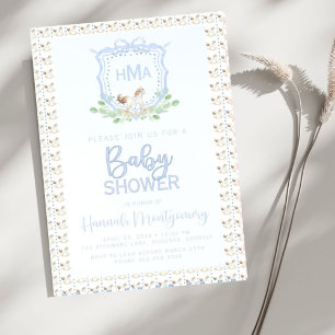 Invitation Baby shower Monogram Crest Horse Rocking