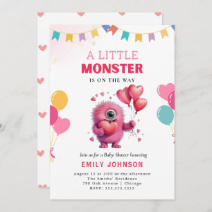Invitation Baby shower Monstre drôle
