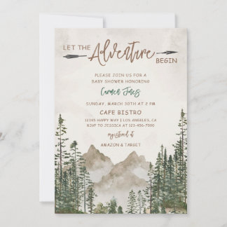 Invitation Baby Shower Montagne Pin Aventure