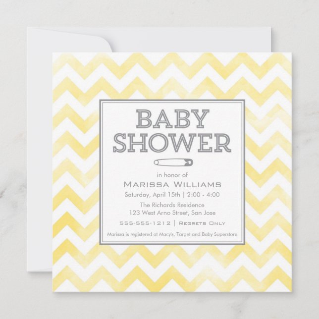 Invitation Baby shower motif Chevron (Devant)
