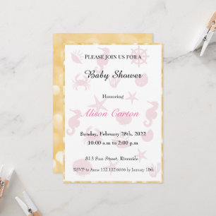 Invitation Baby shower motif rose