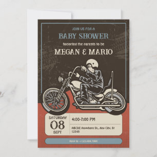 Invitation Baby shower motocycliste