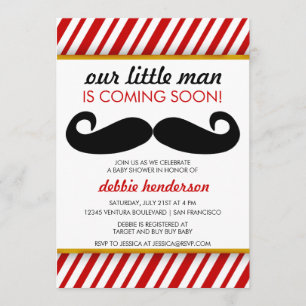 Invitation Baby shower Mustache