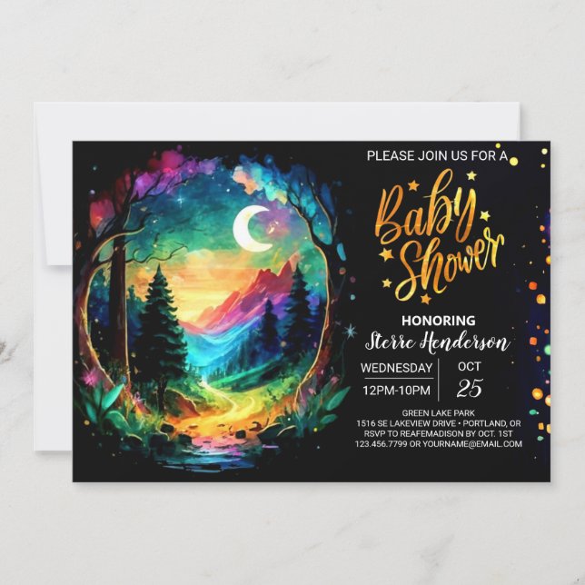 Invitation Baby shower mystique Grove Boho (Devant)
