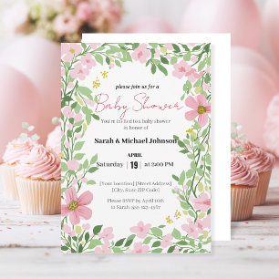 Invitation Baby shower naturel du jardin