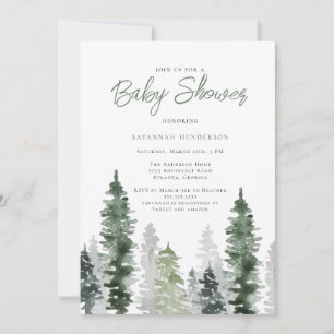 Invitation Baby shower naturel neutre rustique Sage vert