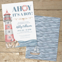 Baby shower Nautical Boy Bleu Rouge