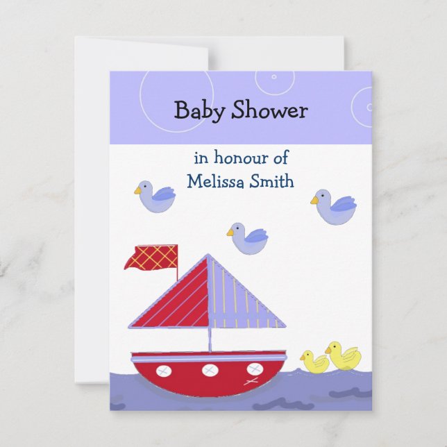 Invitation Baby shower nautique (Devant)