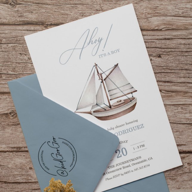 Invitation Baby shower nautique Ahoy Boy's (Créateur téléchargé)
