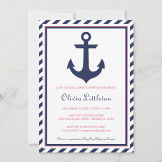 Invitation Baby shower nautique - Ahoy C'est une f