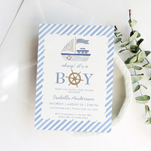 Invitation Baby shower nautique Boy Boy