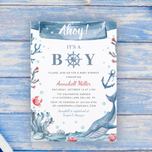Invitation Baby shower nautique C'est un garçon
