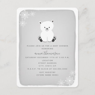 Invitation Baby shower neutre à flocon d'oreille polaire - gr