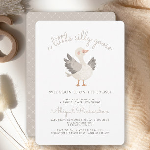 Invitation Baby shower neutre beige oie soyeux