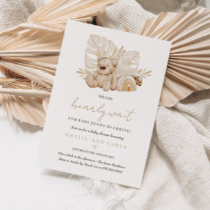 Invitation Baby Shower Neutre Boho On Peut à Peine Attendre