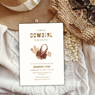 Invitation Baby shower Neutre Boho Western Cactus Cowgirl