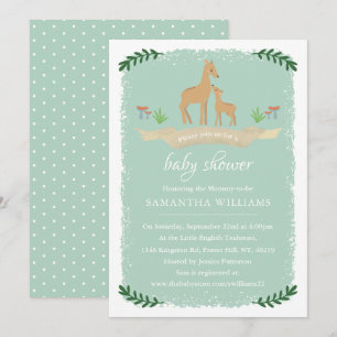 Invitation Baby shower neutre de cerf mignon