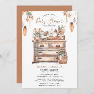 Invitation Baby shower neutre de genre Boho