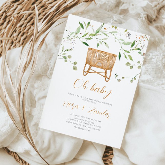 Invitation Baby shower neutre de genre Boho (Créateur téléchargé)