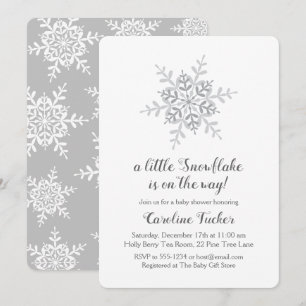 Invitation Baby shower neutre de genre Snowflake simple