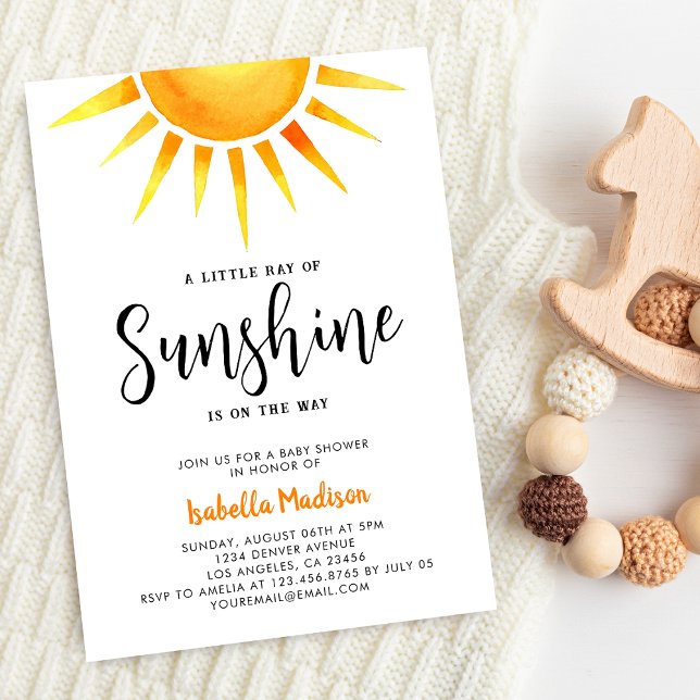 Invitation Baby shower neutre de Sunshine Genre (Sunshine Gender Neutral Baby Shower Invitation
)